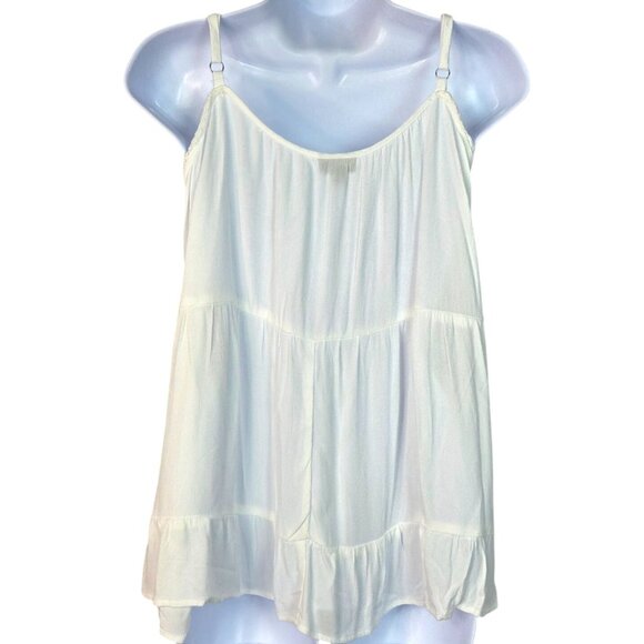 Torrid Embroidered Ivory Camisole Top With Blue Floral Detail Size 1 - Picture 2 of 7